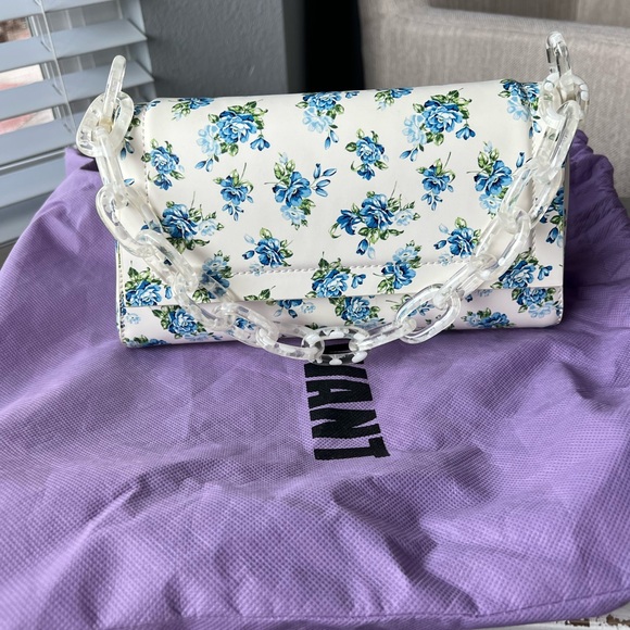 House of Want blue floral bag EUC - Picture 1 of 5